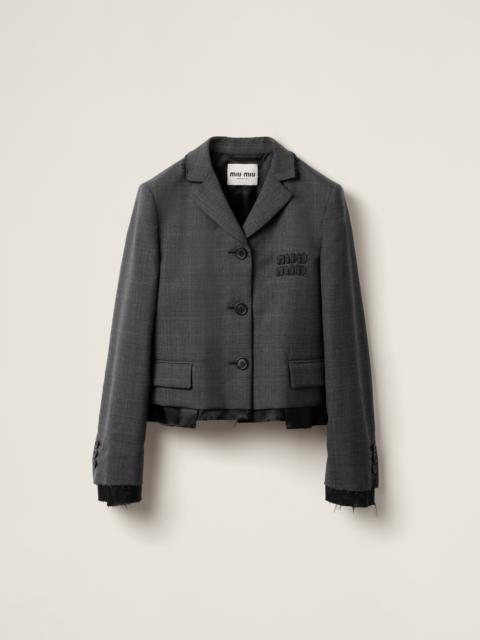 Miu Miu Single-breasted Prince of Wales check jacket
