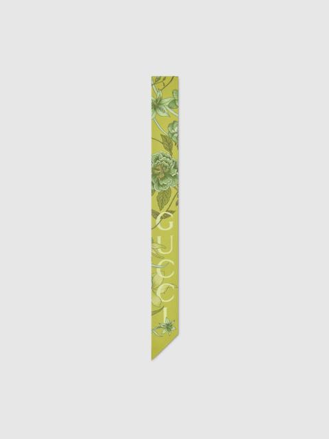 GUCCI Printed silk twill neck bow