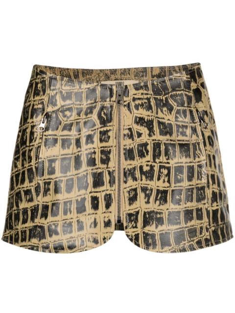 Scythe crocodile-print miniskirt