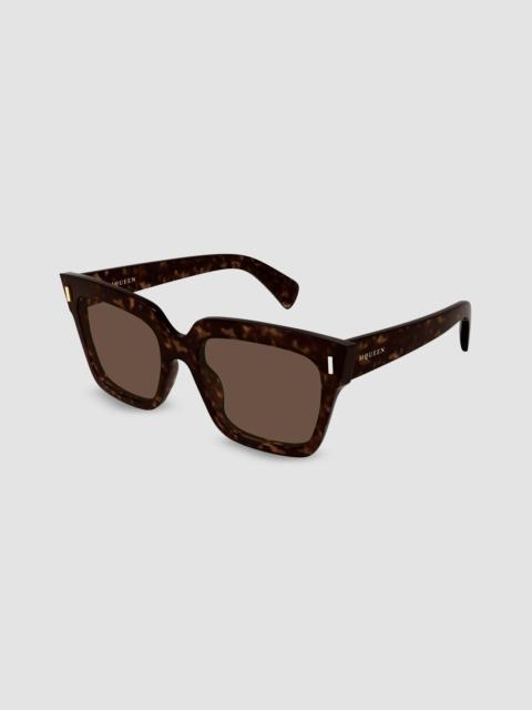 Alexander McQueen Women's T-Bar 56MM Rivet Square Sunglasses - Havana