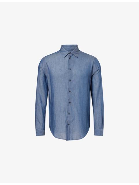 EMPORIO ARMANI Long-Sleeve Classic-Collar Cotton Shirt