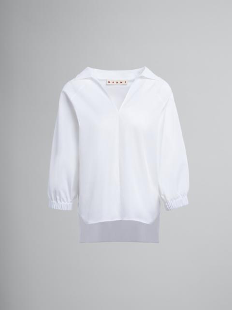 Marni WHITE COTTON POPLIN BLOUSE