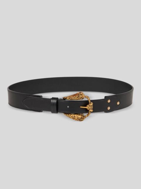 Etro LEATHER BELT WITH ANIMAL BUCKLE