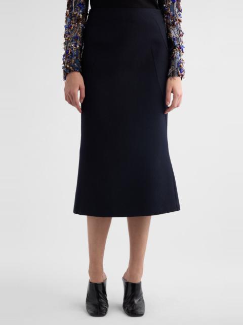 Dries Van Noten Sibyl Wool Midi Skirt in Navy at Nordstrom