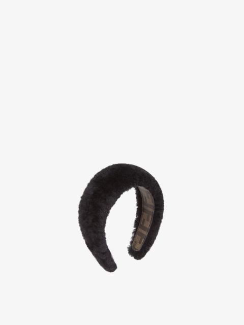 FENDI Black shearling headband