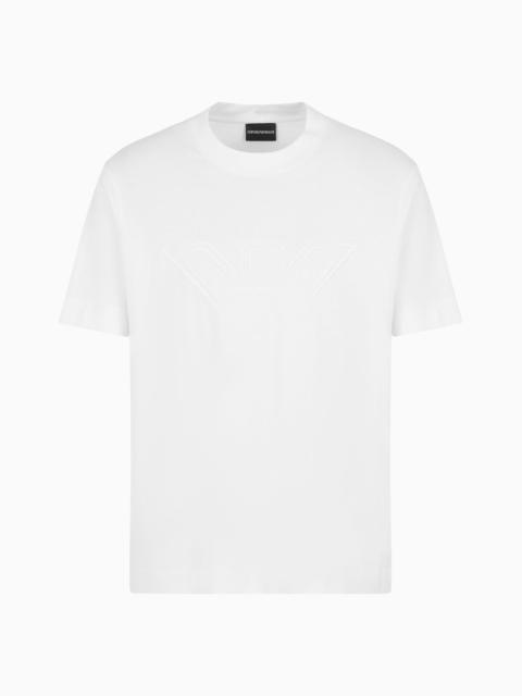 EMPORIO ARMANI ASV lightweight jersey T-shirt with raised logo embroidery