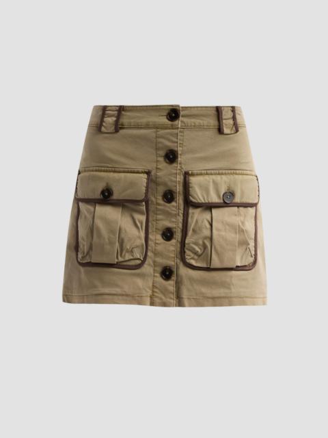 RAMY BROOK Women's Kylie Contrast-Trim Mini Skirt - Safari