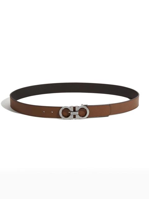 FERRAGAMO Men's Reversible Leather Gancini Belt