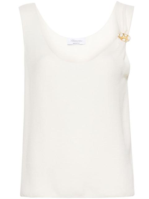 Blumarine ring-detail crepe tank top