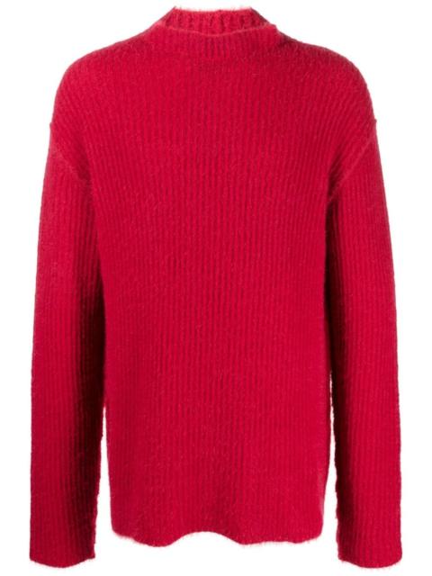 UMA WANG brushed-effect ribbed-knit jumper