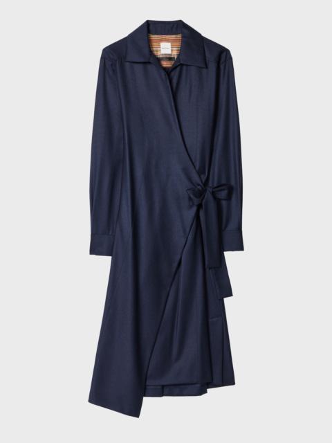 Paul Smith Women's Navy Wool-Cashmere Blend Flannel Dress