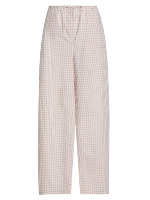 SIMKHAI Women's Gingham Drawstring Pants - Sand Gingham