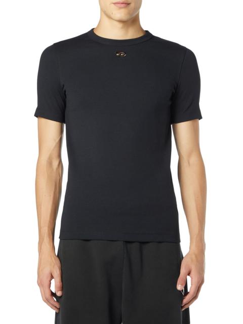 Diesel Men's Logo Ribbed Stretch-Cotton T-Shirt - Black