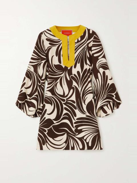 La DoubleJ The Kaftan printed cotton-blend mini dress