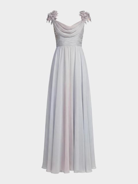 MAC DUGGAL Floral Chiffon Gown