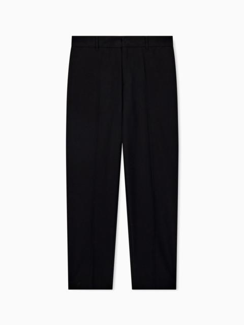 EMPORIO ARMANI SEERSUCKER TROUSERS WITH DOWN AND FEATHER PADDING