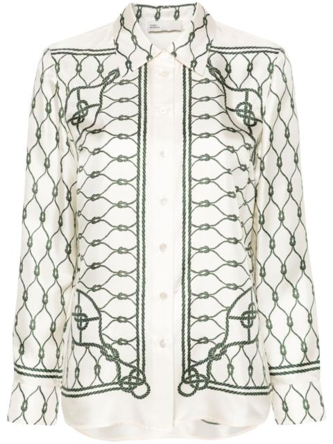 TORY BURCH knot-print silk shirt