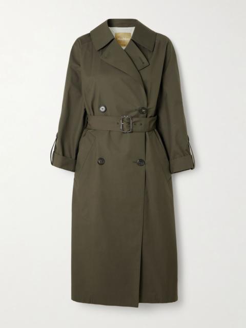 Max Mara MtCarte double-breasted cotton-blend gabardine trench coat Brown