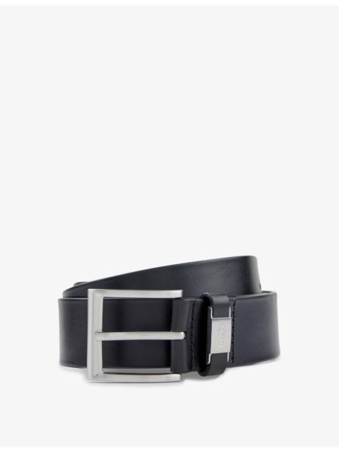 BOSS Business logo-embossed buckle leather belt