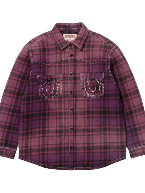 Supreme True Religion Quilted Lined Plaid Flannel Jacket "FW25 - Purple" SU27248