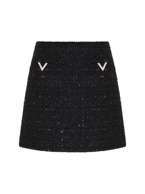 Valentino VLogo tweed miniskirt