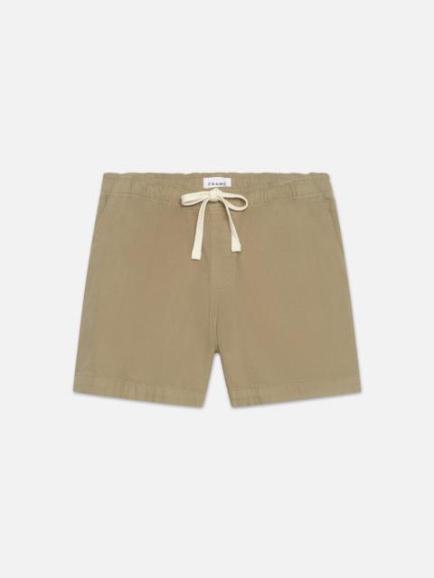 Textured Terry Short in Dark Beige