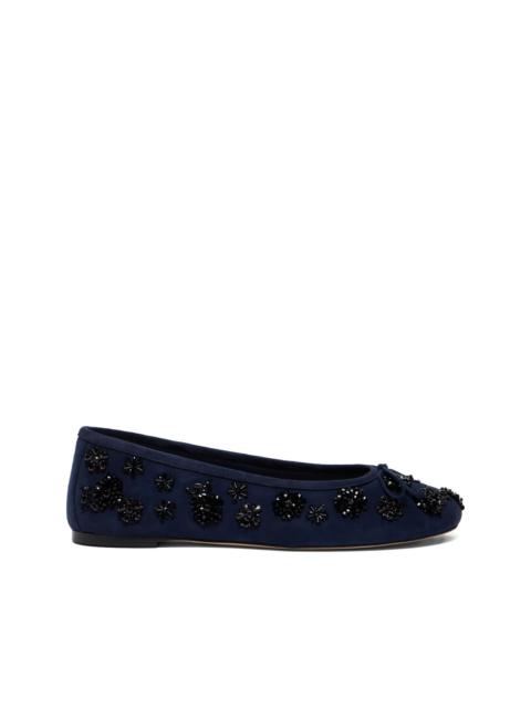 Stuart Weitzman Prima Bow embroidered flats