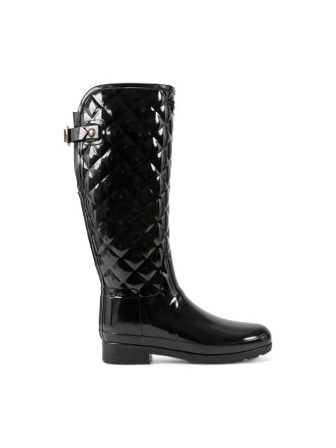HUNTER Women's Refined Adjustable Quilted Slim Fit Tall Rain Boots