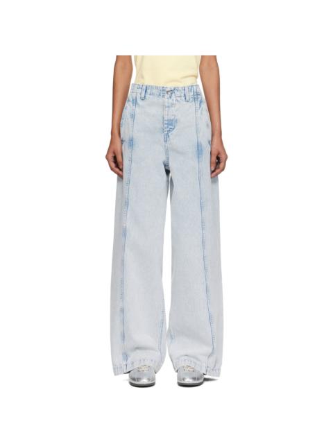 YMC Blue Displaced Seam Jeans
