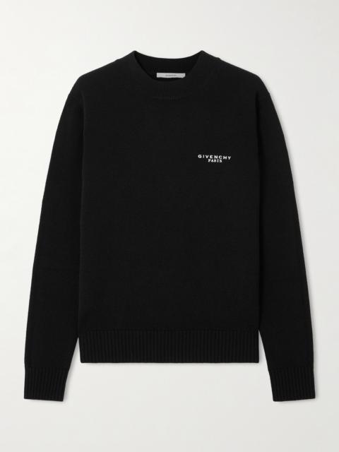 Givenchy Embroidered Wool And Cashmere-blend Sweater