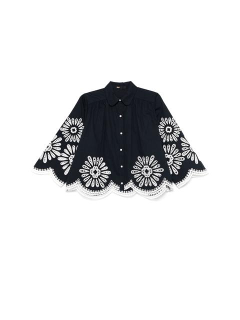 maje broderie anglaise-detail shirt