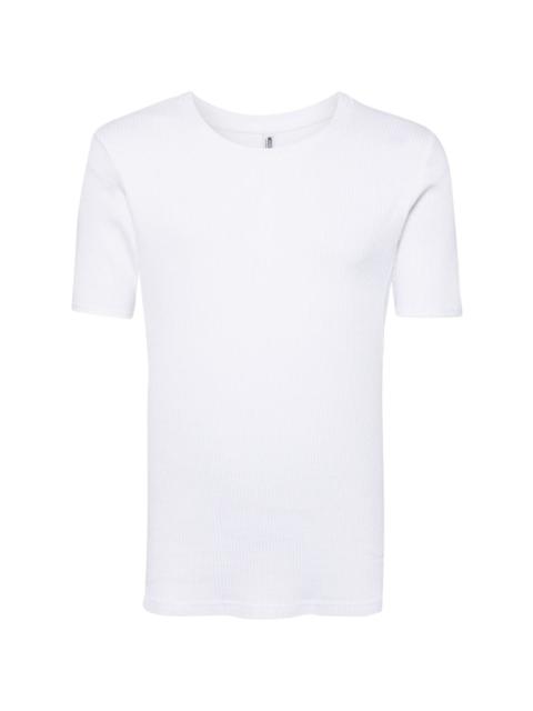 logo-tape ribbed T-shirt