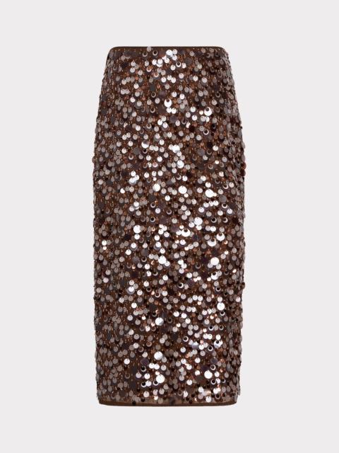 MILLY Roxanne Paillette Midi Skirt