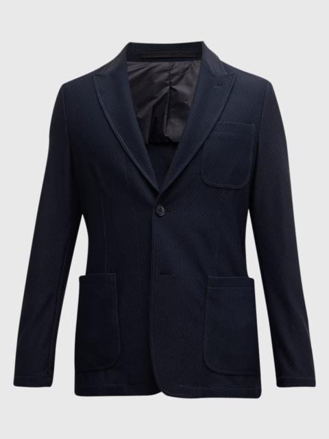 GIORGIO ARMANI Men's Single-Breasted Rice Stitch Sport Coat