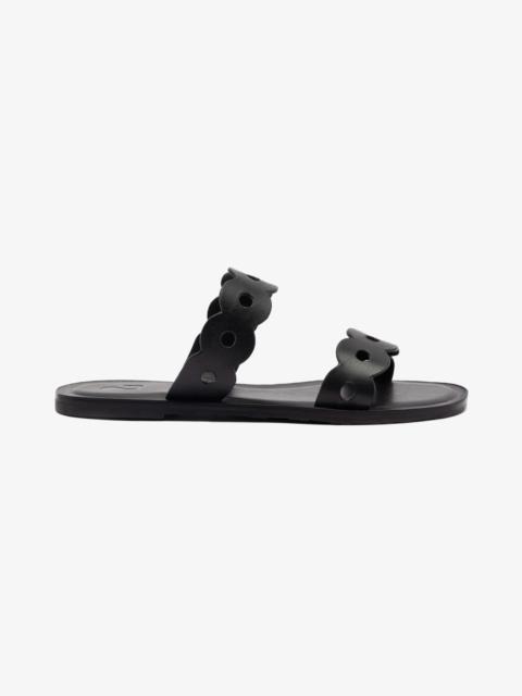 Larroudé Florence Flat Mule In Black Leather