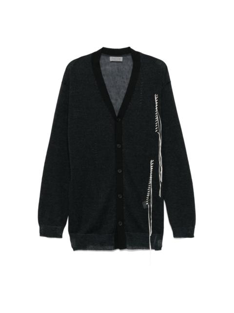 Yohji Yamamoto contrast-stitching cardigan