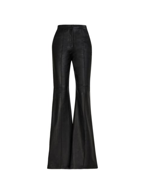 COSTARELLOS Carmina front-seam wide-leg leather trousers