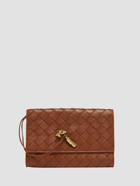 Bottega Veneta Women's Andiamo Intrecciato Leather Shoulder Bag - Tannin Muse Brass