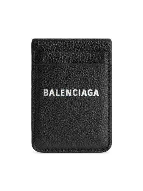 BALENCIAGA Men's Cash Magnet Card Holder Metallized - Dark Grey