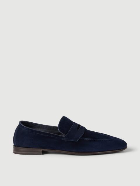 Brunello Cucinelli Suede soft penny loafers