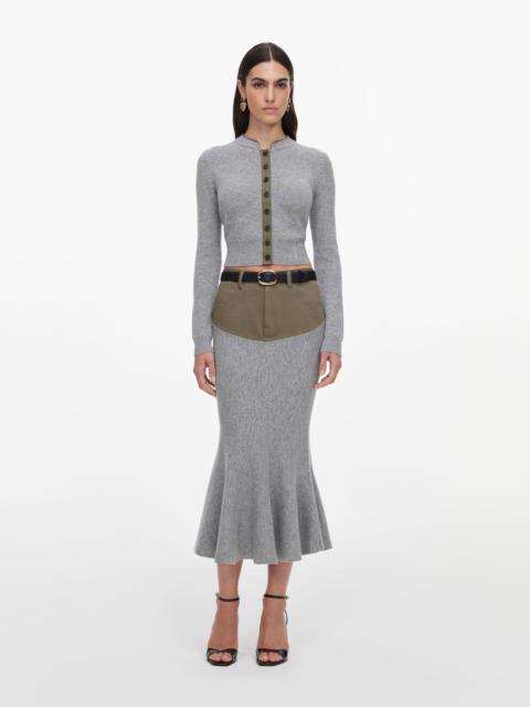 self-portrait Grey Contrast Placket Cardigan