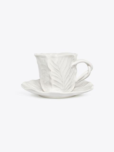 TORY BURCH Lettuce Ware Cup & Saucer, Set of 2
