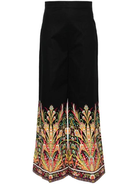 botanical-print palazzo pants