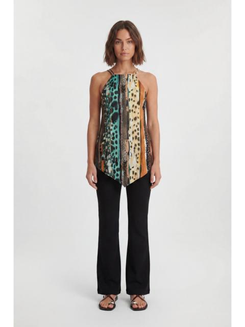KAREN MILLEN Satin Viscose Multi Animal Print Top