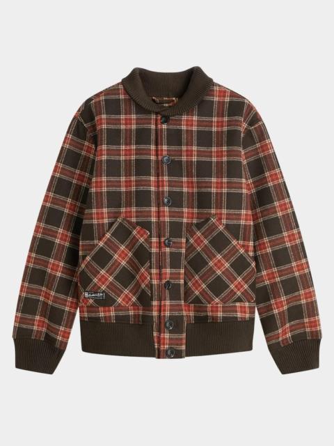 SCOTCH & SODA Men's Plaid Wool-Blend Bomber Jacket