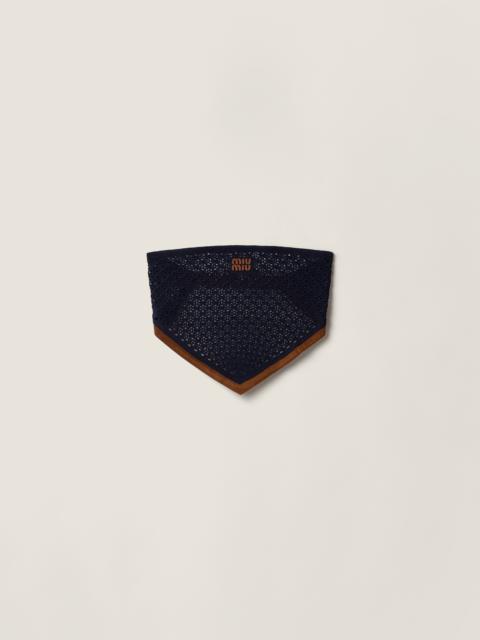 Miu Miu Cotton and suede bandana top