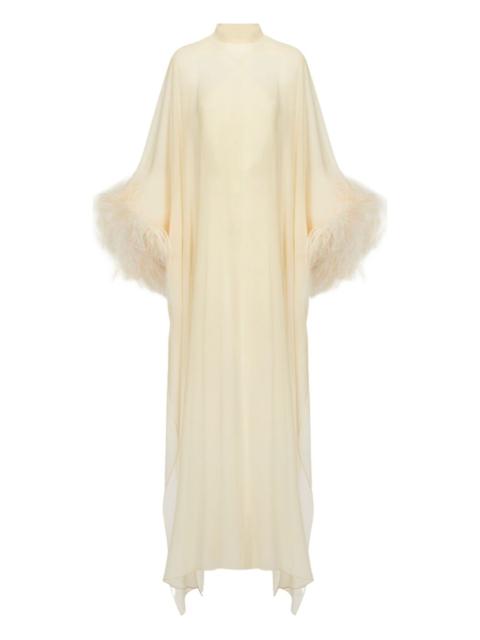 Taller Marmo feather-embellishment maxi dress