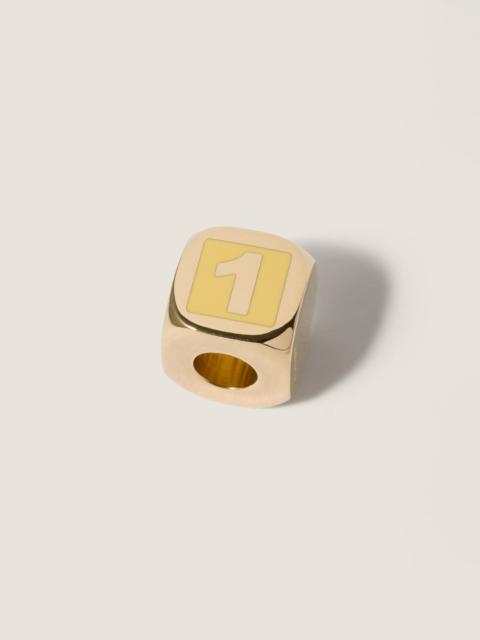 Miu Miu Enameled metal dice charm