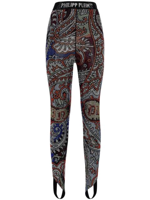 PHILIPP PLEIN paisley rhinestone-embellished leggings