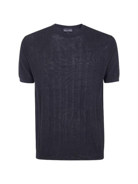 EMPORIO ARMANI ribbed-textured T-shirt